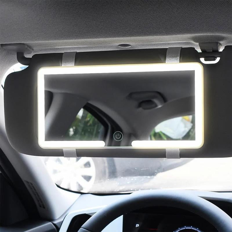 Car Sun Visor Mirror, 1 Count LED Touch Screen Adjustable Car Sun Visor Mirror, Car Interior Mirror, Car Interior Accessories