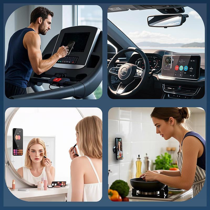 360° Adjustable Suction Cup Phone Holder, Magnetic Phone Holder,  Phone Mount, Car, Gym, Bathroom