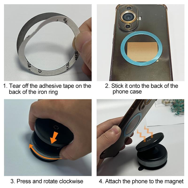 360° Adjustable Suction Cup Phone Holder, Magnetic Phone Holder,  Phone Mount, Car, Gym, Bathroom