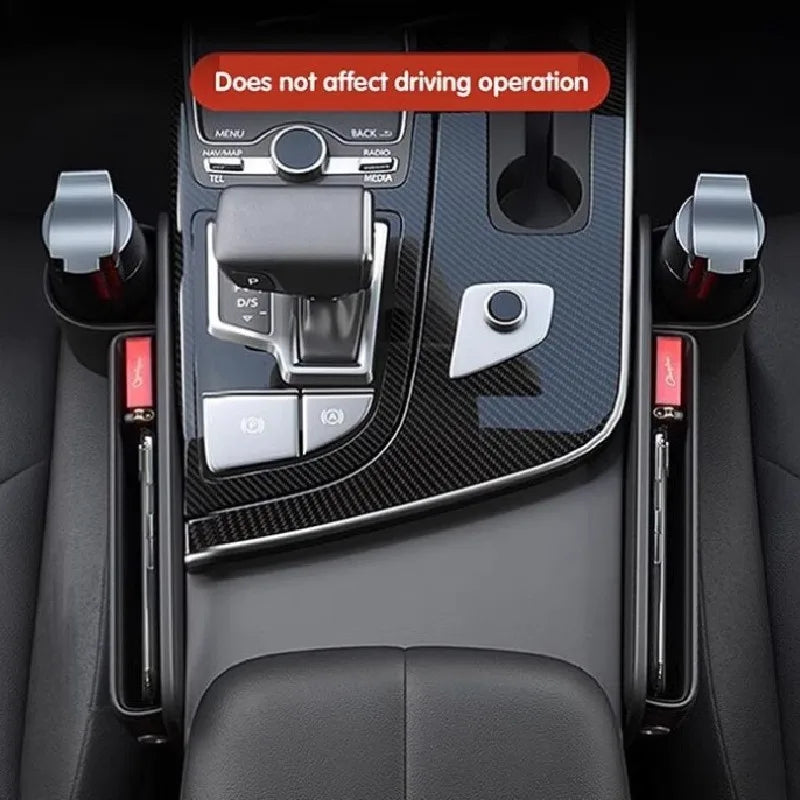 Car Front Seat Gap Filler Storage Box,With Cup Holder Multipurpose Kit Sundries Tidying Tray for Interior Essentials Accessories