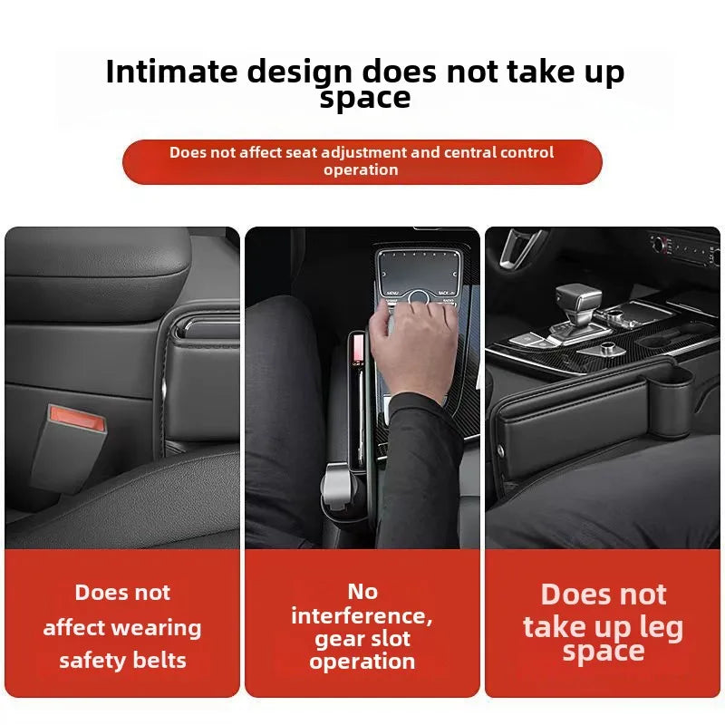 Car Front Seat Gap Filler Storage Box,With Cup Holder Multipurpose Kit Sundries Tidying Tray for Interior Essentials Accessories